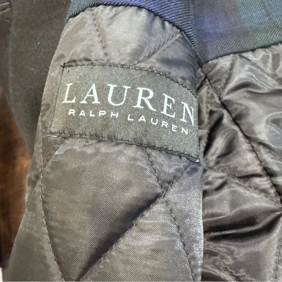 NEW Lauren Ralph Lauren Mens Peacoat 40R Black Double Breasted Wool Blend Coat - Picture 9 of 13